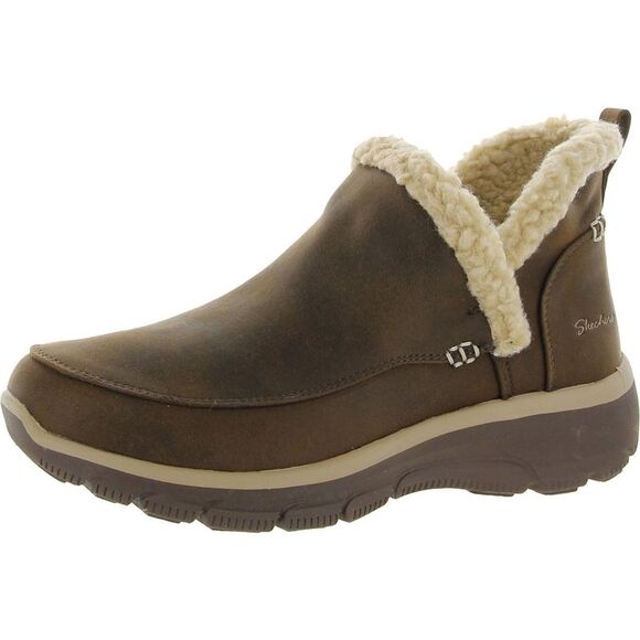 Skechers Womens EASY GOING GOLD RUSH Brown Winter & Snow Boots Boots New - Picture 1 of 1